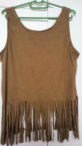 Adult Female Costumes to Hire - Fringe top - brown